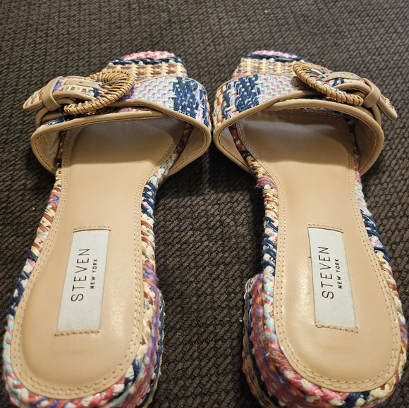 Steven Multicolor Woven Slide Sandals - Picture 7 of 9